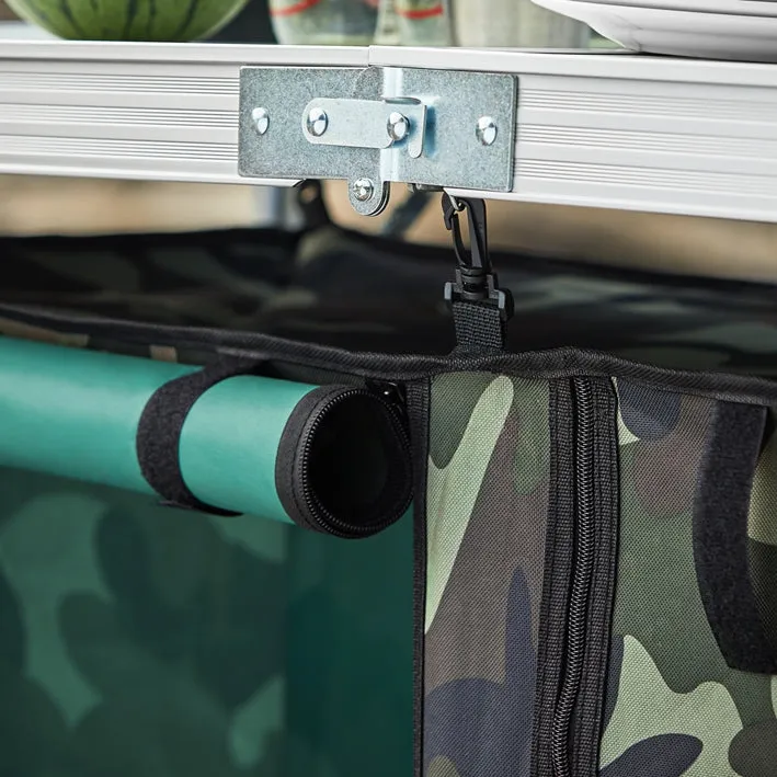 Rootz Aluminum Folding Camping Table - Portable Camp Table - Outdoor Picnic Table - Adjustable Height - 120cm x 54/62/70cm