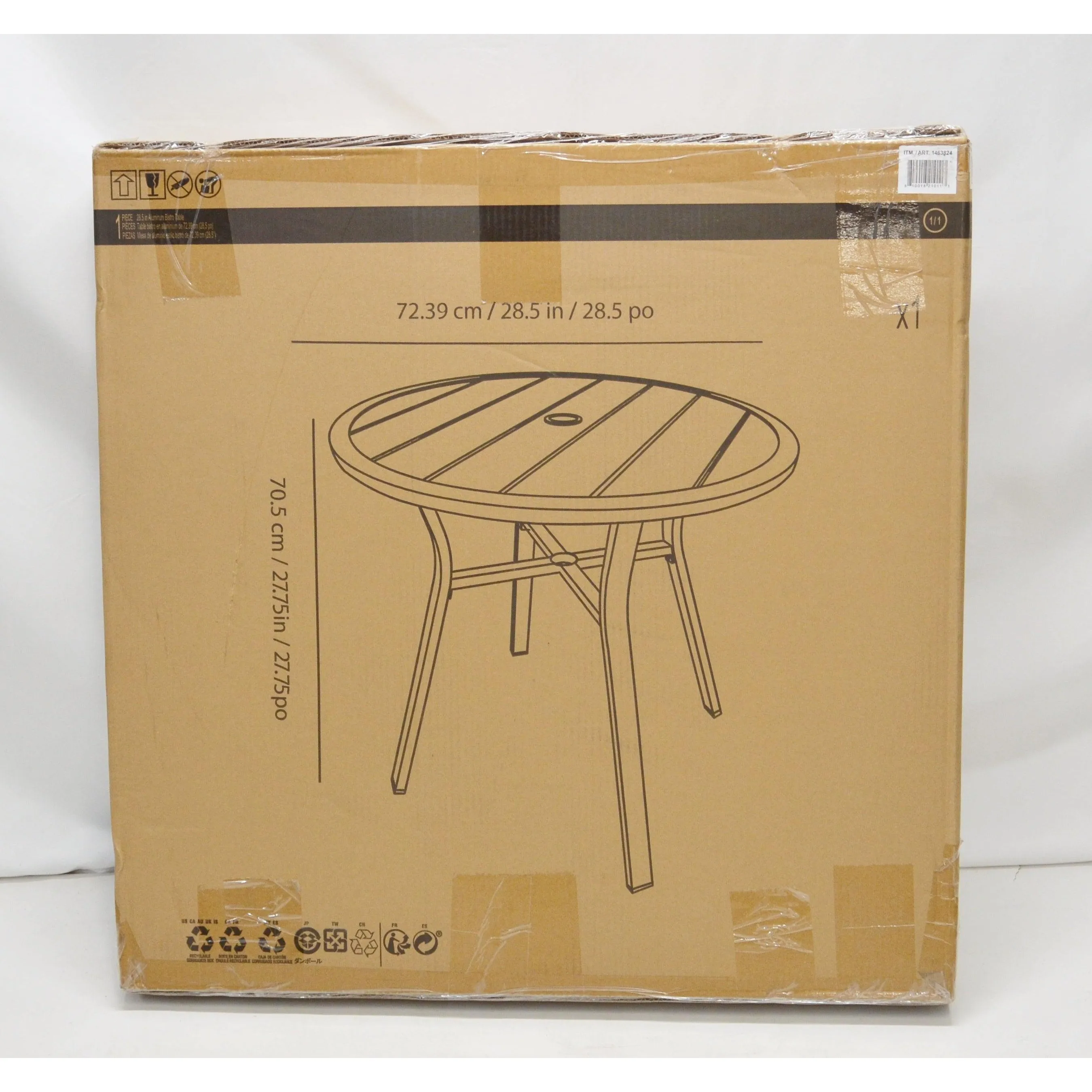 Round Aluminum Bistro Table - Black