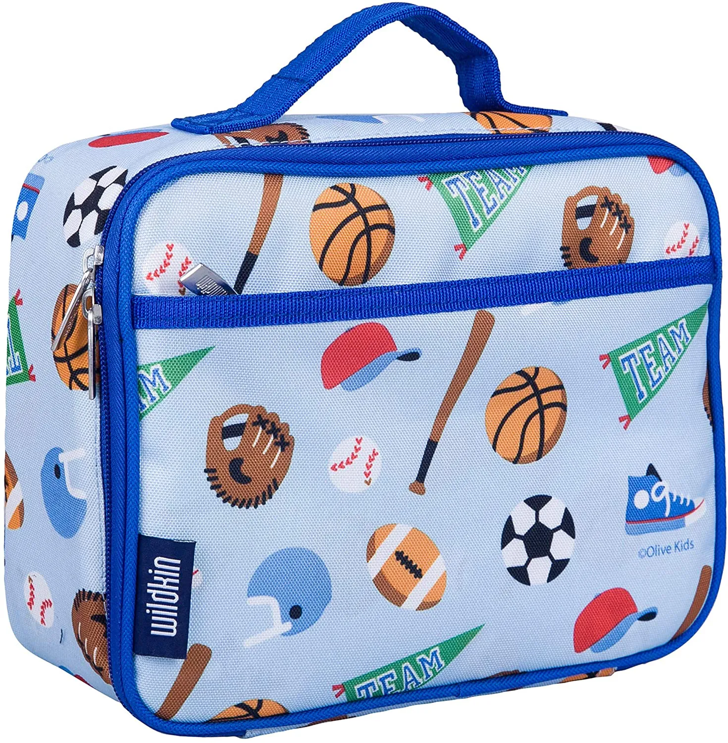 Rynx | Wildkin Kids Insulated Lunch Box Bag For Boys And Girls, Perfect Size For Packing Hot Or Cold Snacks For School And Travel, Measures 9.75 X 7 X 3.25 Inches, BPA-Free, Olive Kids (Jurassic Dinosaurs)