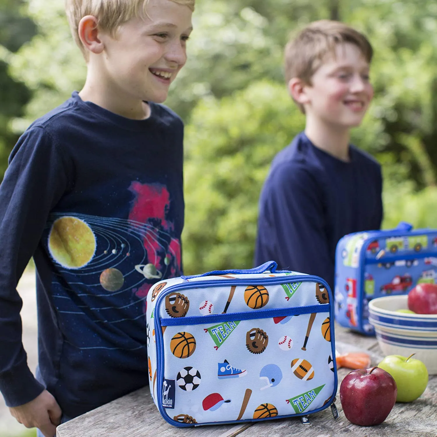 Rynx | Wildkin Kids Insulated Lunchbox Bag for Boys and Girls, Perfect Size for Packing Hot or Cold Snacks for School and Travel, Measures 9.75 x 7 x 3.25 Inches, BPA-Free, Olive Kids (Jurassic Dinosaurs)