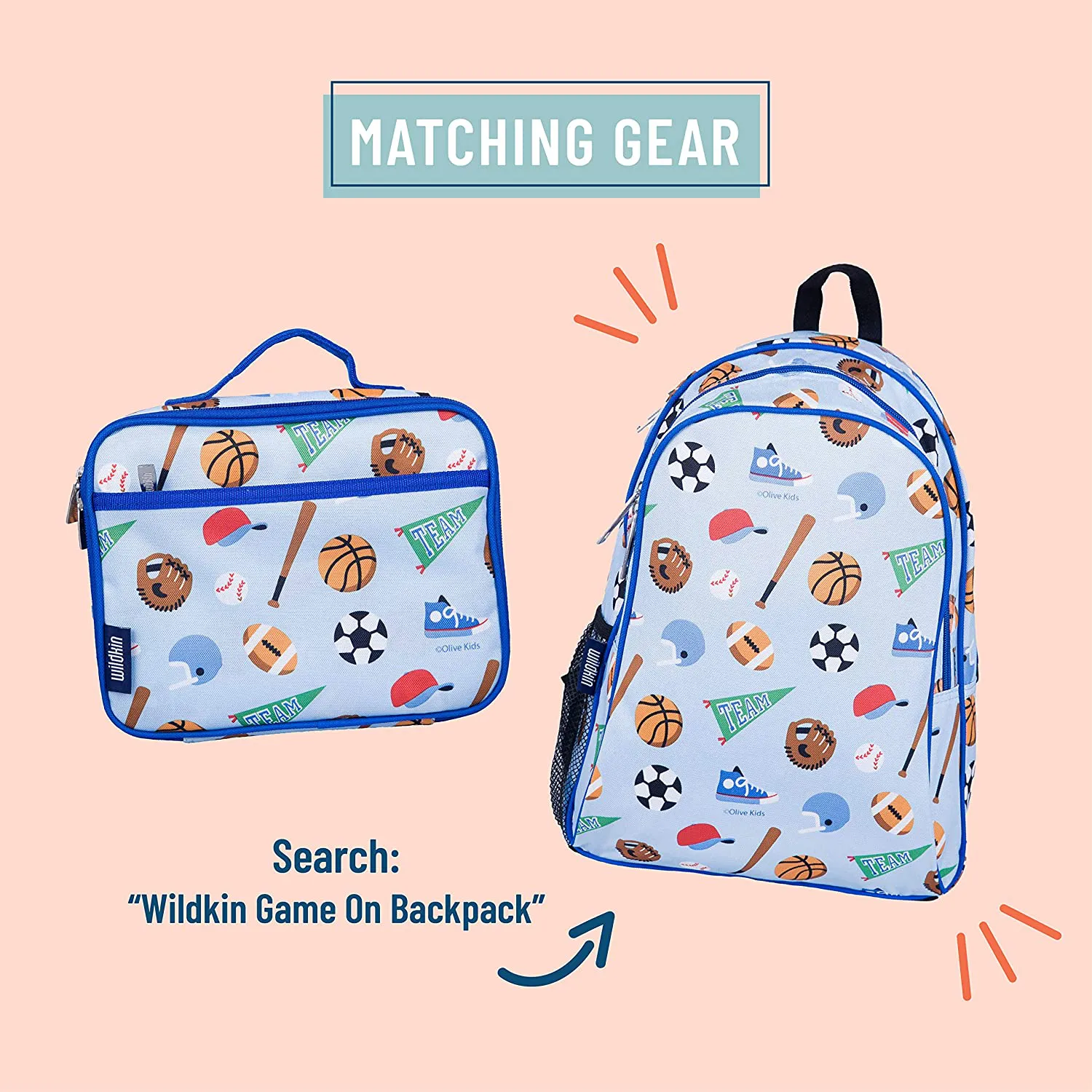 Rynx | Wildkin Kids Insulated Lunchbox Bag for Boys and Girls, Perfect Size for Packing Hot or Cold Snacks for School and Travel, Measures 9.75 x 7 x 3.25 Inches, BPA-Free, Olive Kids (Jurassic Dinosaurs)