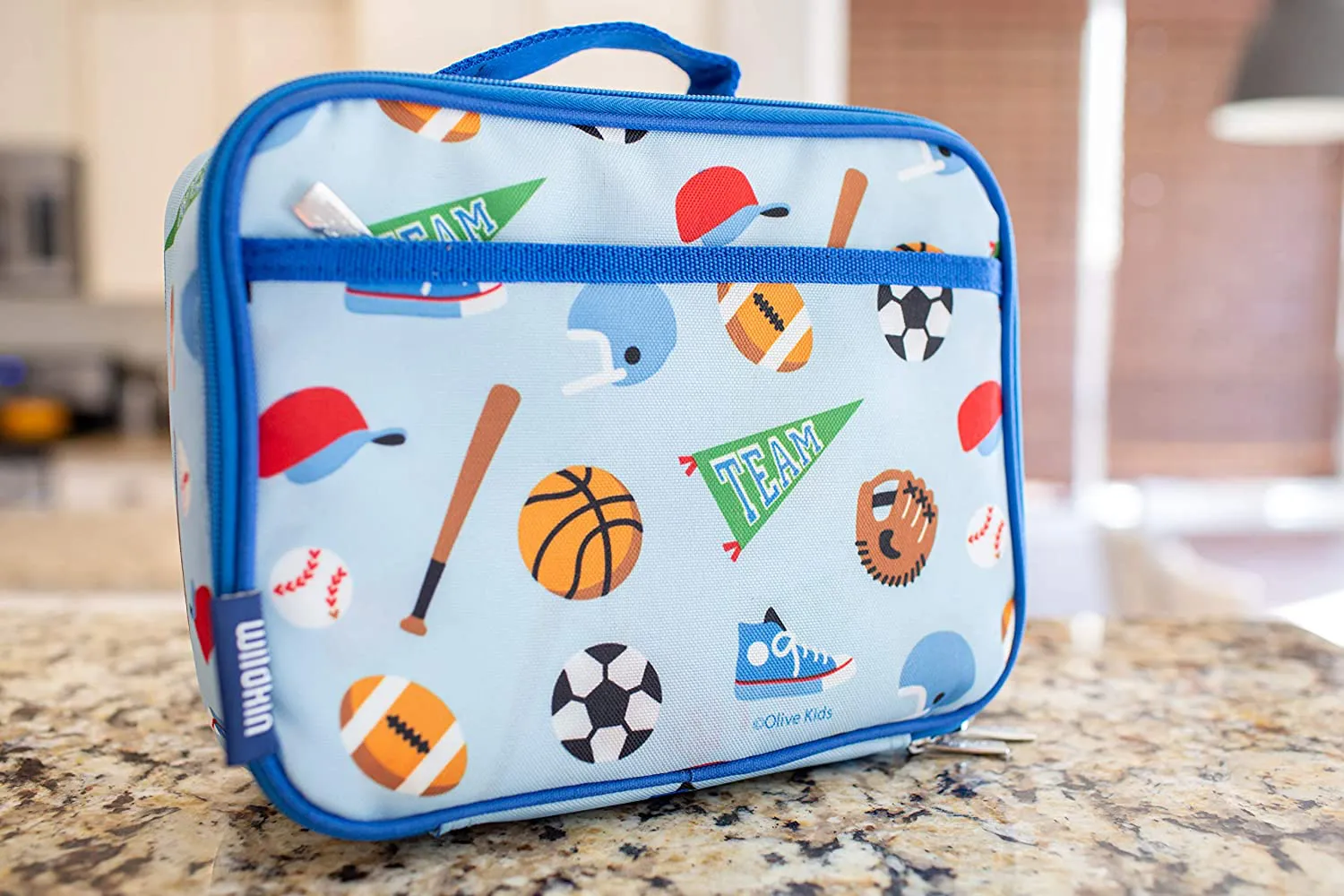 Rynx | Wildkin Kids Insulated Lunchbox Bag for Boys and Girls, Perfect Size for Packing Hot or Cold Snacks for School and Travel, Measures 9.75 x 7 x 3.25 Inches, BPA-Free, Olive Kids (Jurassic Dinosaurs)