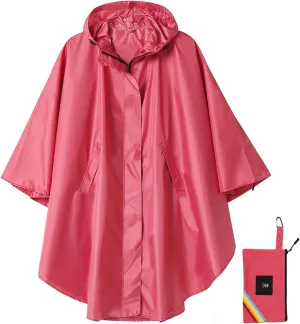 SaphiRose Unisex Rain Poncho Hooded Waterproof Raincoat for Adults Women