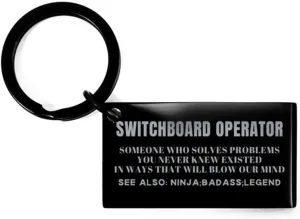 Sarcasm Switchboard Operator Keyring Gifts for Coworker, Switchboard Operator Someone who Solves Problems You Never Knew Existed. Switchboard Operator Ladder Bracelet Birthday Gifts for Men Women
