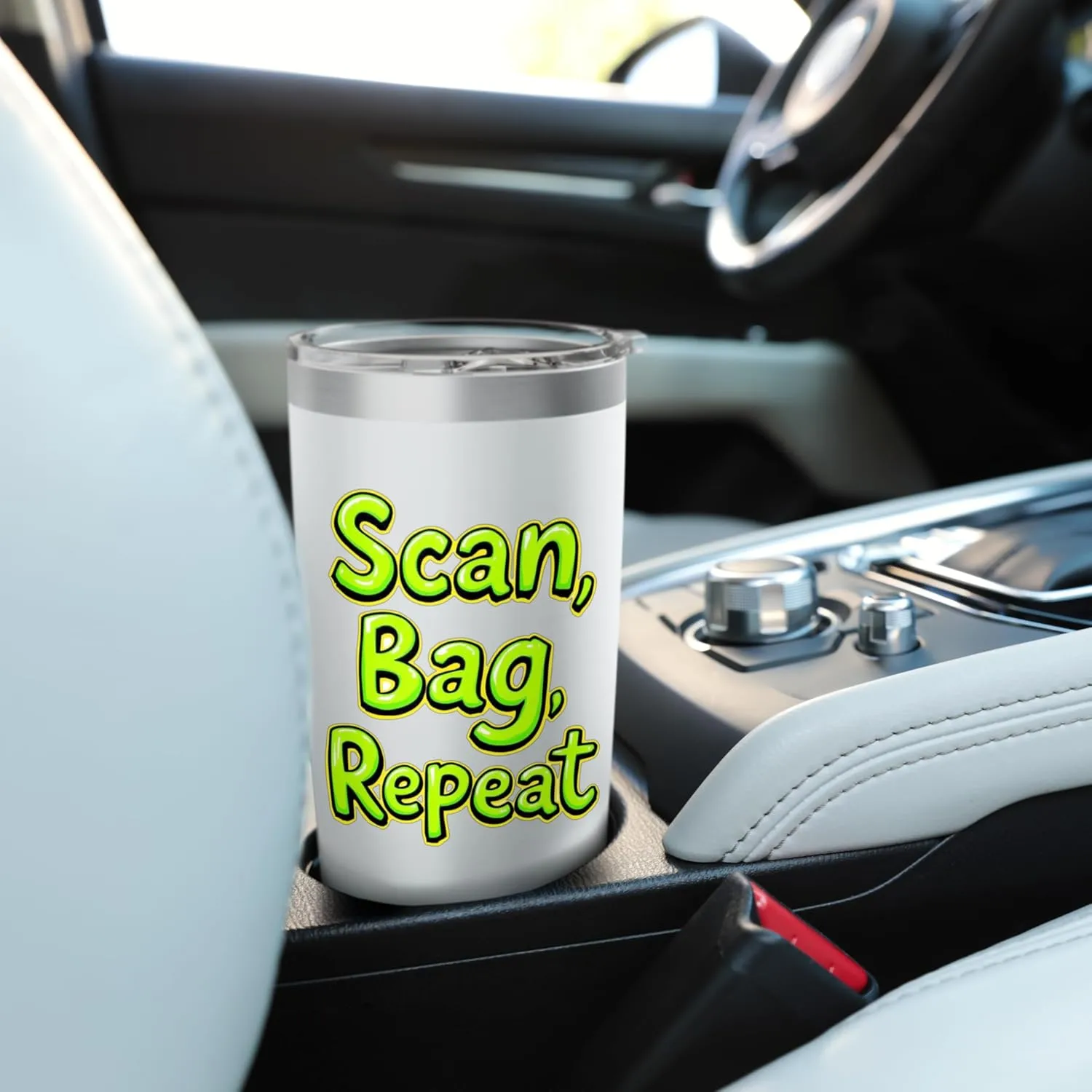 Scan Bag Repeat Funny Self-Checkout Efficiency Retail Humor Stainless Steel Insulated Tumbler
