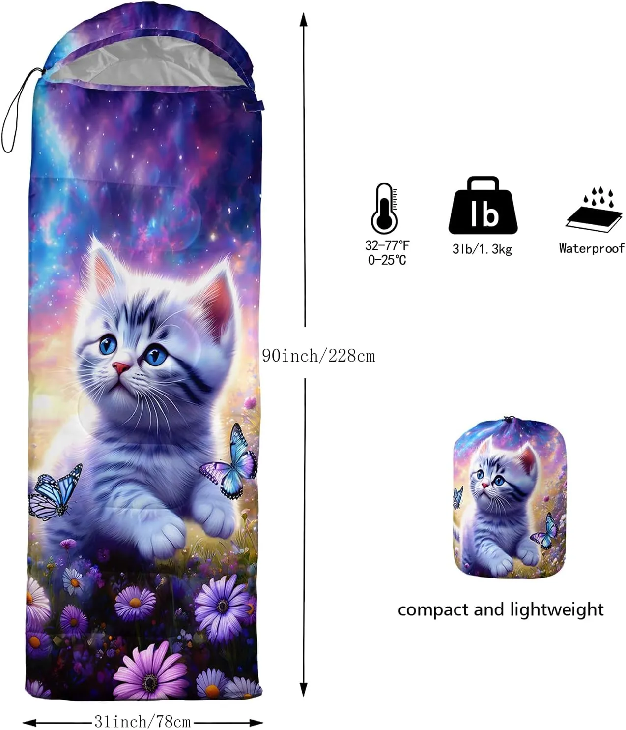 Sea Turtle Sleeping Bag for Kids Boys Girls,Ocean Themed Camping Gear,Waterproof Compact Sleeping Bag for Camping Backpacking Outdoor Hiking.