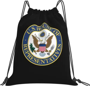 Seal Of The United States House Of Representatives Outdoor Drawstring Bags Gym Bag Fashion Simple, Suitable For Men And Women, Young And Old