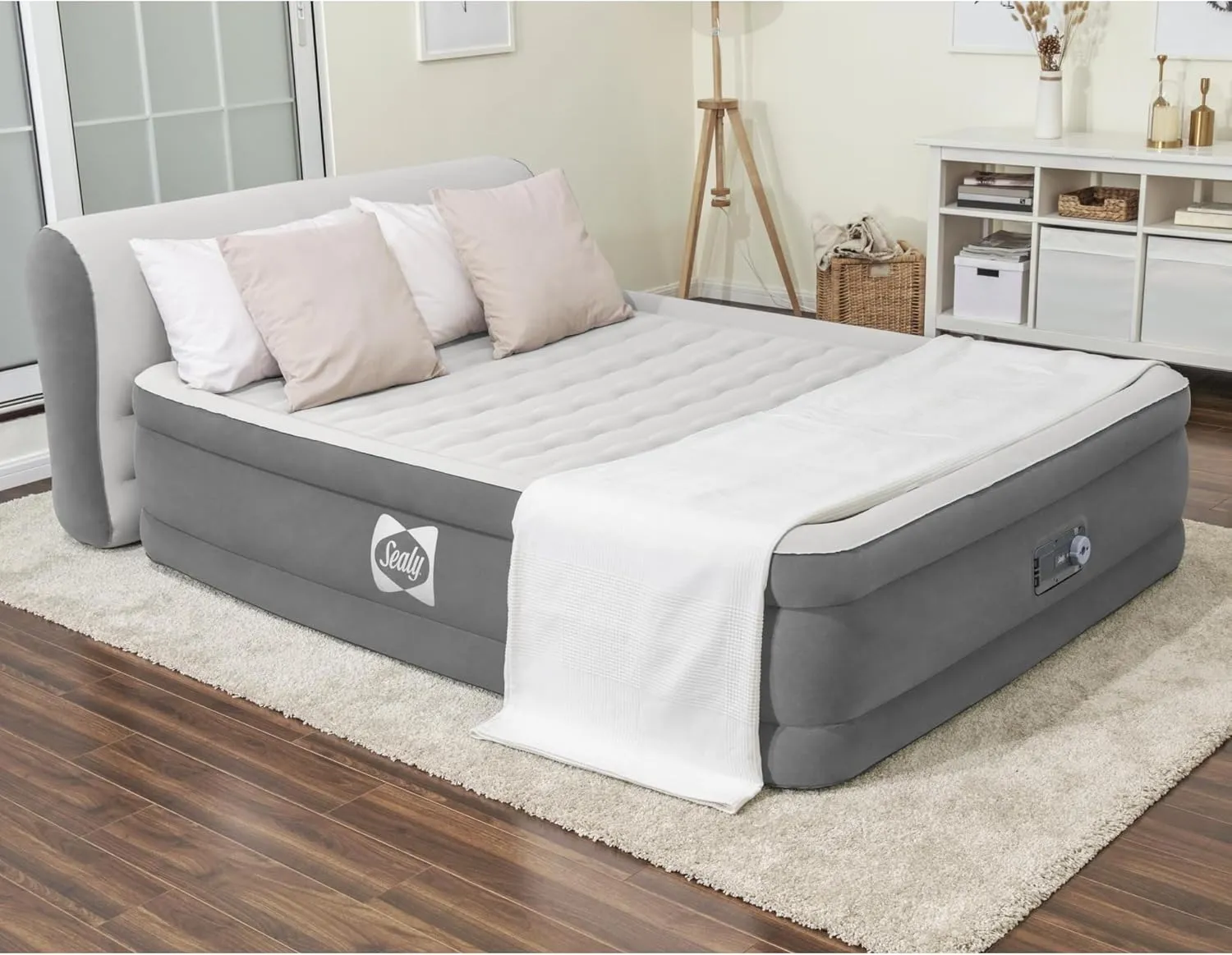 Sealy Tritech Airbed Queen 31" Headboard Built-in AC Pump