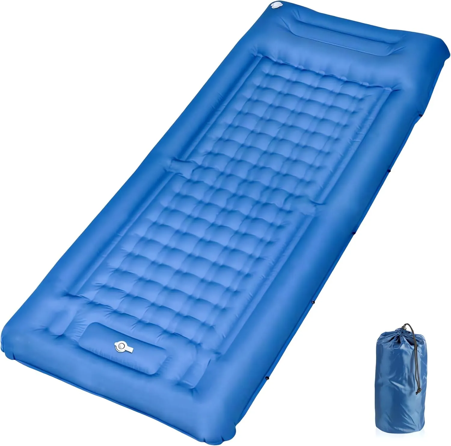 Self-Inflatable Sleeping Pad, 5" Ultra-Thick Sleeping Mattress with Pillow Built-in Foot Pump, Waterproof Camping Pad with Storage Bag, Easy Roll Up Portable Sleeping Mat for Tent,Car,Hiking
