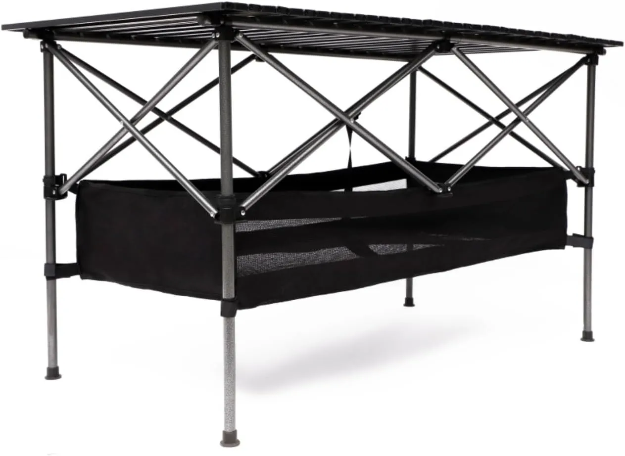 Set of 3, Folding Outdoor Table and Chair Set for Indoor, Outdoor Camping, Picnics, Beach,Backyard, BBQ, Party, Patio (Black4)