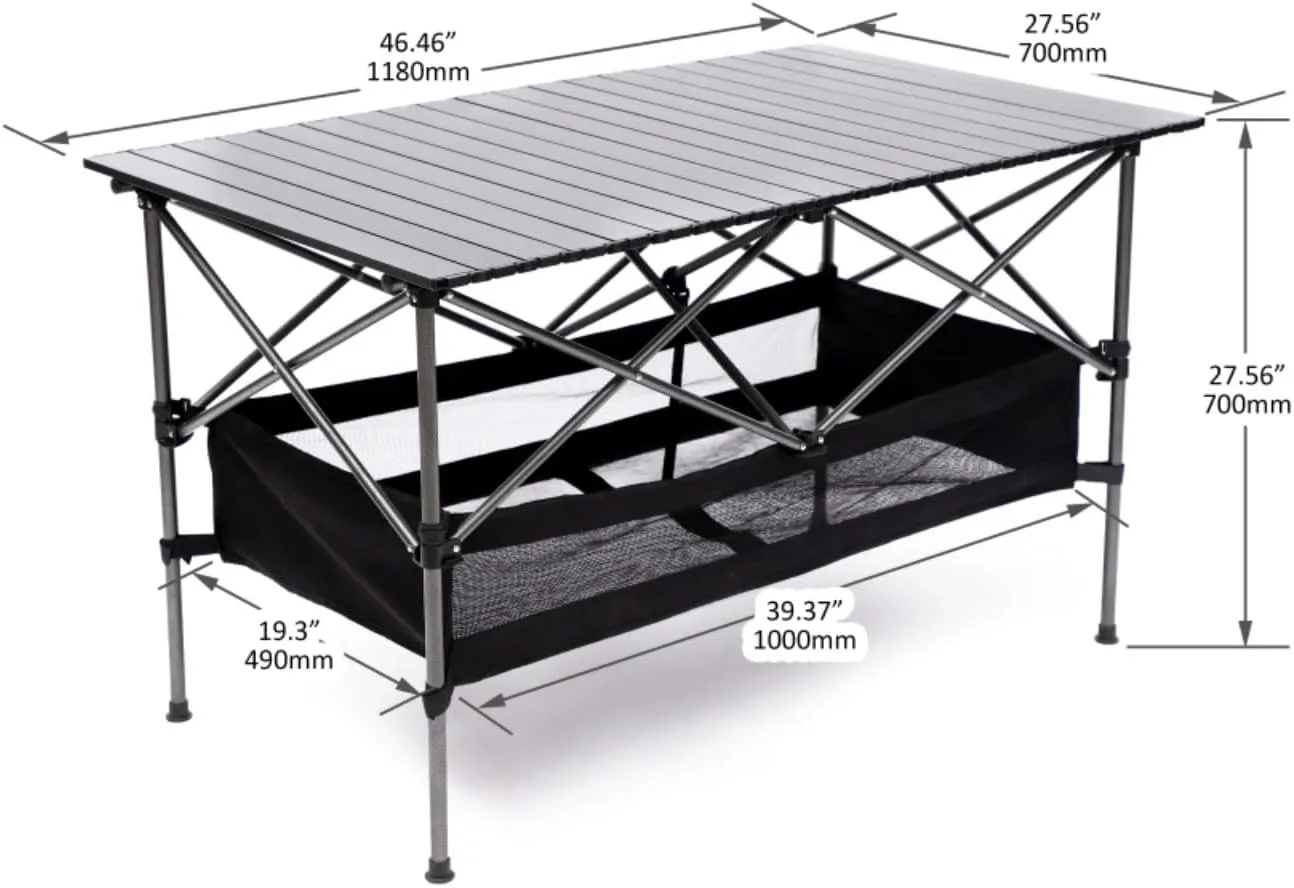 Set of 3, Folding Outdoor Table and Chair Set for Indoor, Outdoor Camping, Picnics, Beach,Backyard, BBQ, Party, Patio (Black4)