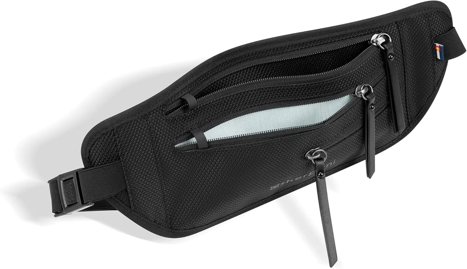 Sherpani Jett, Anti Theft Waist Pouch, Slim Money Belt Bag for Travel, Blocking Hidden Wallet Belt Bag, Secure Travel Pouch for Women, RFID Protection, Travel Gift for Women, Polyester (Carbon)