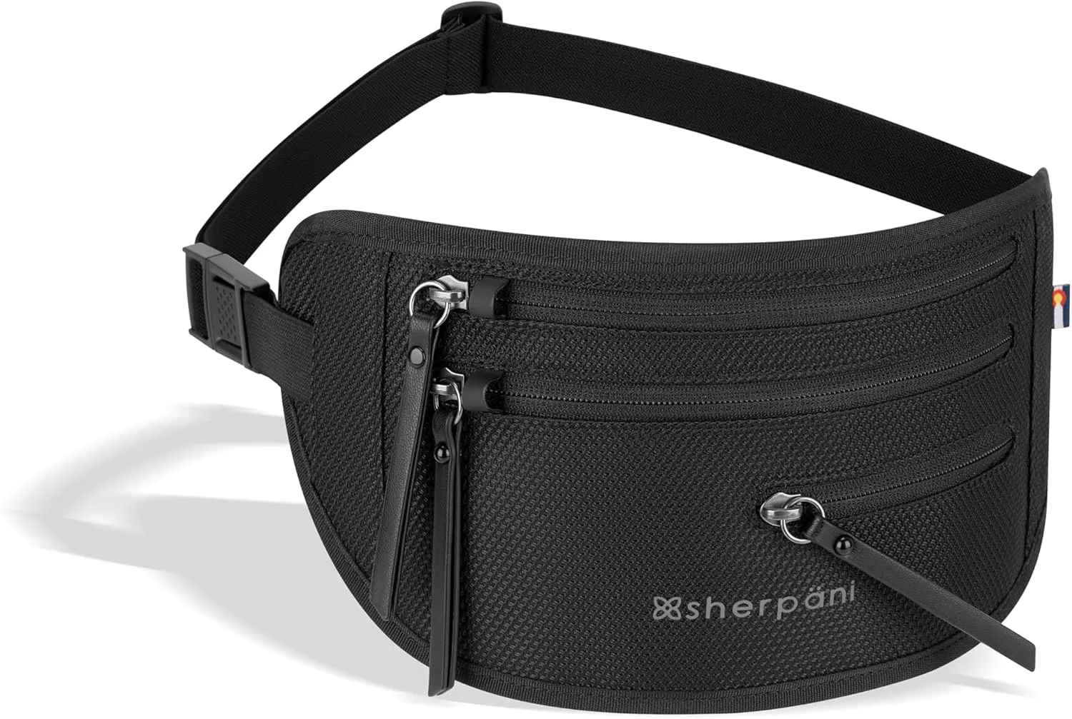 Sherpani Jett, Anti Theft Waist Pouch, Slim Money Belt Bag for Travel, Blocking Hidden Wallet Belt Bag, Secure Travel Pouch for Women, RFID Protection, Travel Gift for Women, Polyester (Carbon)