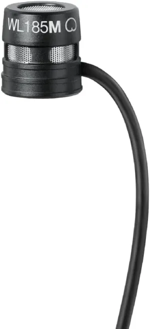 Shure WL185M Professional Low-Profile Lavalier Microphone - Cardioid Condenser Lav Mic with TA4F Termination, Includes Pouch, Tie Clip & Snap-Fit Windscreen - Black (WL185MB/C-TQG)