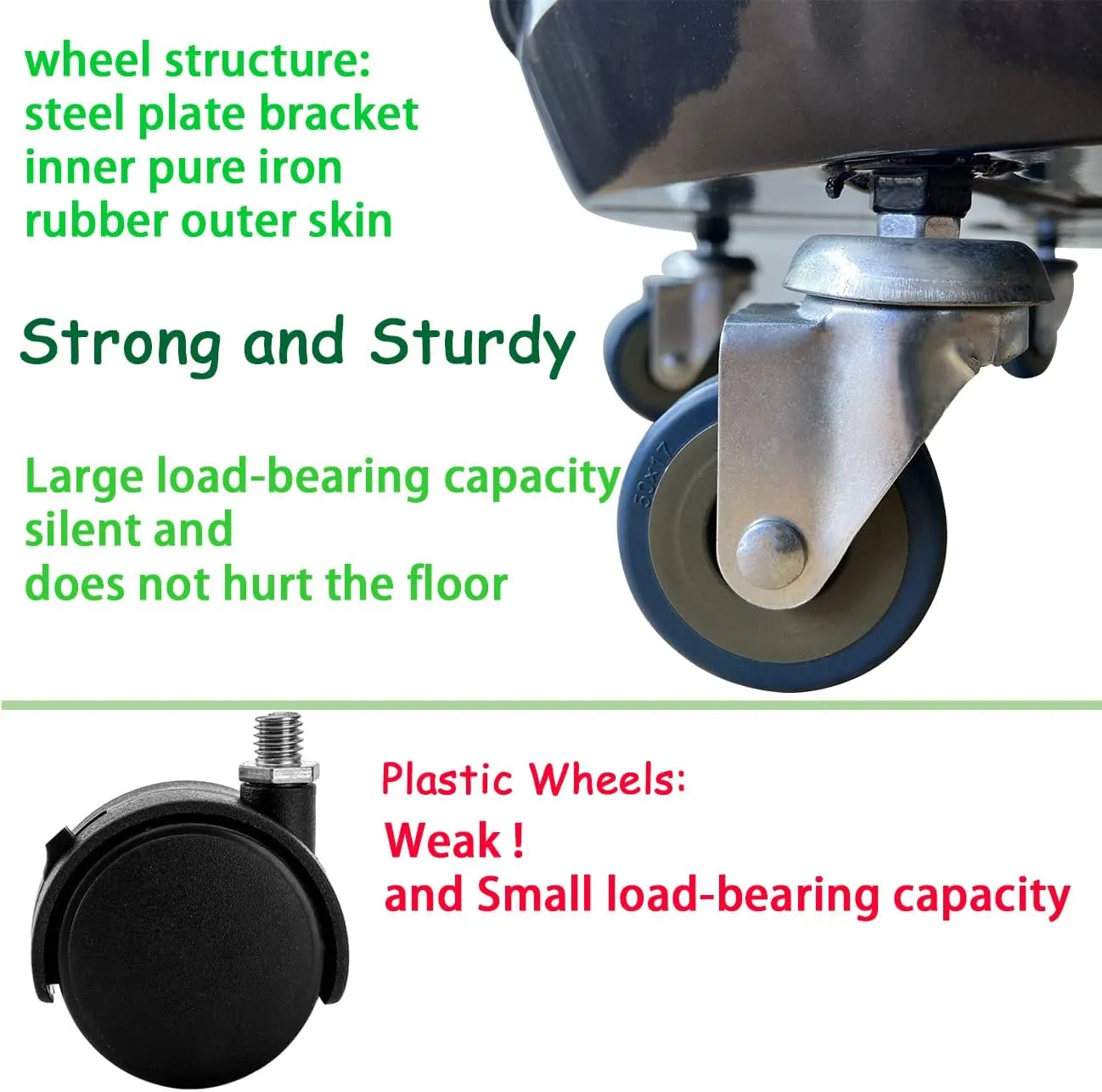 SIAMO Plant Caddies with Wheels Rolling Large Metal Heavy Duty Plant Stand with Wheels Moveable Planter Saucer Pot Mover Plant Dolly for Indoor Outdoor Use 12inches 3Pcs Black