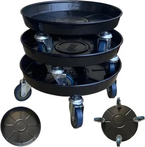 SIAMO Plant Caddies with Wheels Rolling Large Metal Heavy Duty Plant Stand with Wheels Moveable Planter Saucer Pot Mover Plant Dolly for Indoor Outdoor Use 12inches 3Pcs Black