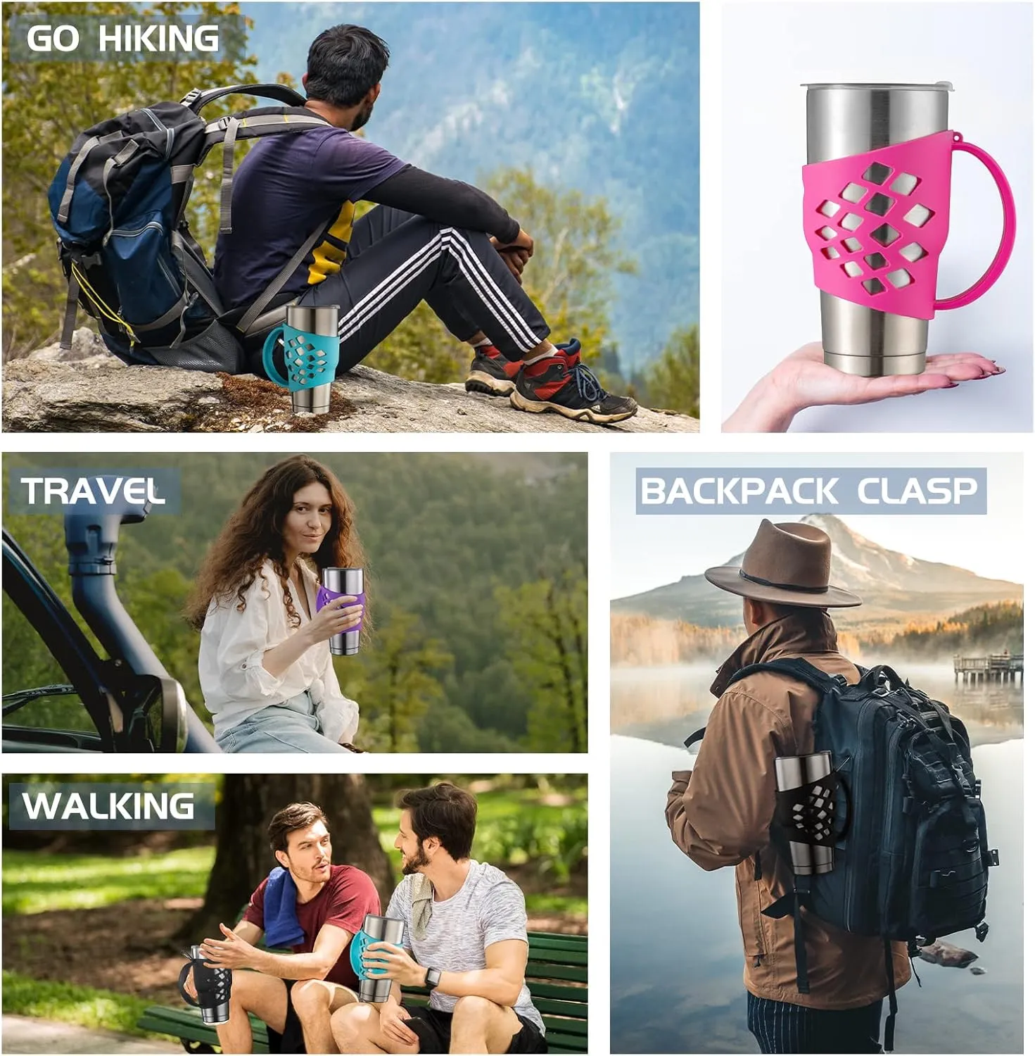 Silicone Sleeve for 30 oz Tumblers - Grip Holder for Yeti Rambler/RTIC/Corkcicle (Red)