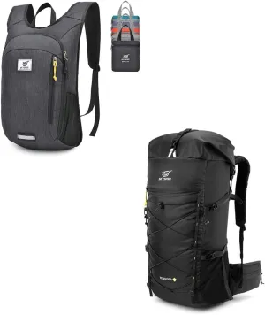 SKYSPER 50L Hiking Backpack with 10L Packable Daypack
