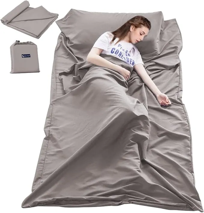 Sleeping Bag Liner Camping Sheets Travel Sheets for Hotel Lightweight Hotel Sheet Compact Sleep Bag Sack Breathable Travel Sleeping Bag for Hotels Camping Youth Picnic Adult Compact Sacks