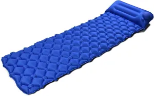 Sleeping Mats, Hand Pressed Inflatable Bed, Ultralight Waterproof Sleeping Mat w/Pillow for Tent, Hiking and Backpacking