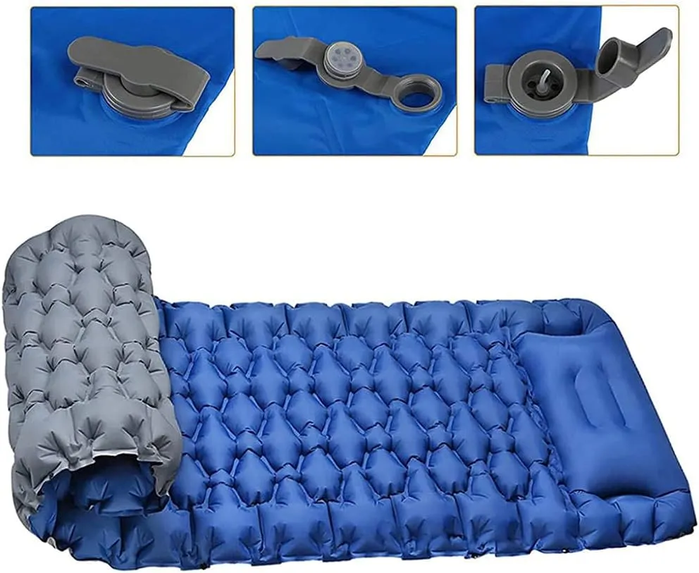 Sleeping Pad for Camping, Self Inflating Camping Mat, Upgraded Inflatable Camping Pad with Foot Press Lightweight Backpacking Sleeping Mat for Hiking & Traveling Waterproof Compact Air Mattress