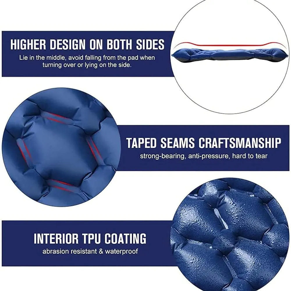 Sleeping Pad for Camping, Self Inflating Camping Mat, Upgraded Inflatable Camping Pad with Foot Press Lightweight Backpacking Sleeping Mat for Hiking & Traveling Waterproof Compact Air Mattress