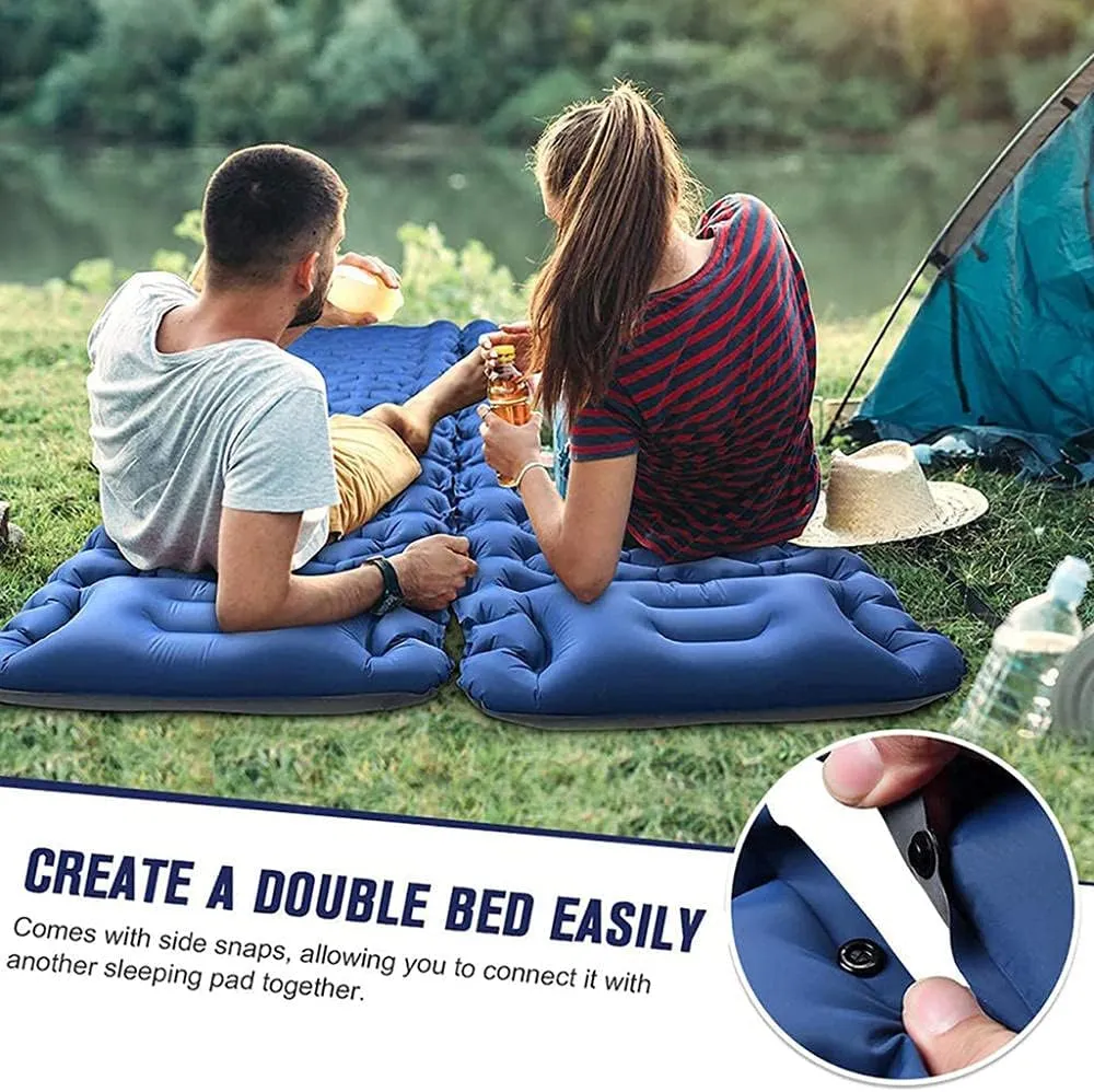 Sleeping Pad for Camping, Self Inflating Camping Mat, Upgraded Inflatable Camping Pad with Foot Press Lightweight Backpacking Sleeping Mat for Hiking & Traveling Waterproof Compact Air Mattress