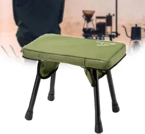 Small Foldable Camping Stool Metal, Portable Folding Seat Picnic Stool, Aluminum Outdoor Cafe Table Stool Lightweight for Fishing Hunting Travel(Green)