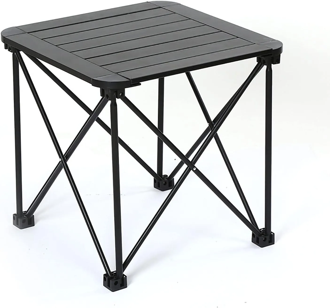 Small Folding Camping Table,Aluminum Portable Outdoor Travel Table,Picnic Camping Table Compact Roll-up Table with Carry Bag for BBQ, Party,A,46x46x45cm