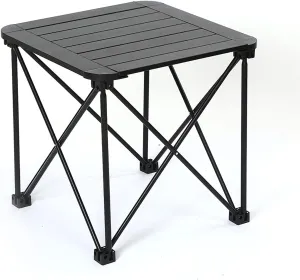 Small Folding Camping Table,Aluminum Portable Outdoor Travel Table,Picnic Camping Table Compact Roll-up Table with Carry Bag for BBQ, Party,A,46x46x45cm