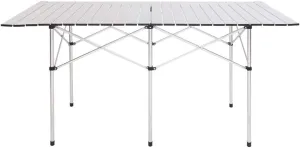 Small Folding Portable Aluminum Camping Table, Roll-Top Lightweight Craft Table with Carrying Bag,Easy Setup for Indoor, Outdoor, Picnic, Party Camping (55.12" x 27.56" x 27.56")