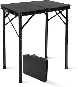 Small Metal Folding Table, Picnic Camping Side Table for Outdoor Garden Patio - Portable Lightweight, Compact & Height Adjustable Grill Stand BBQ