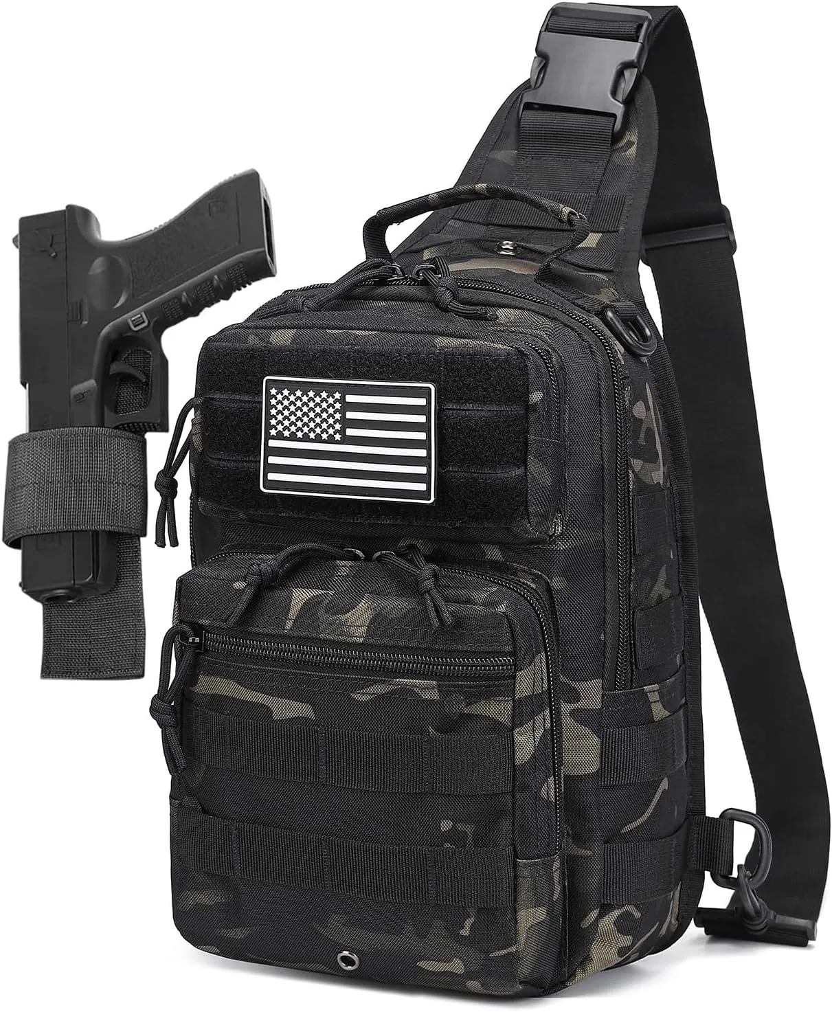 Small Tactical Military Backpack Sling Crossbody Holster Bag For Men CCW Sling Bag 10L