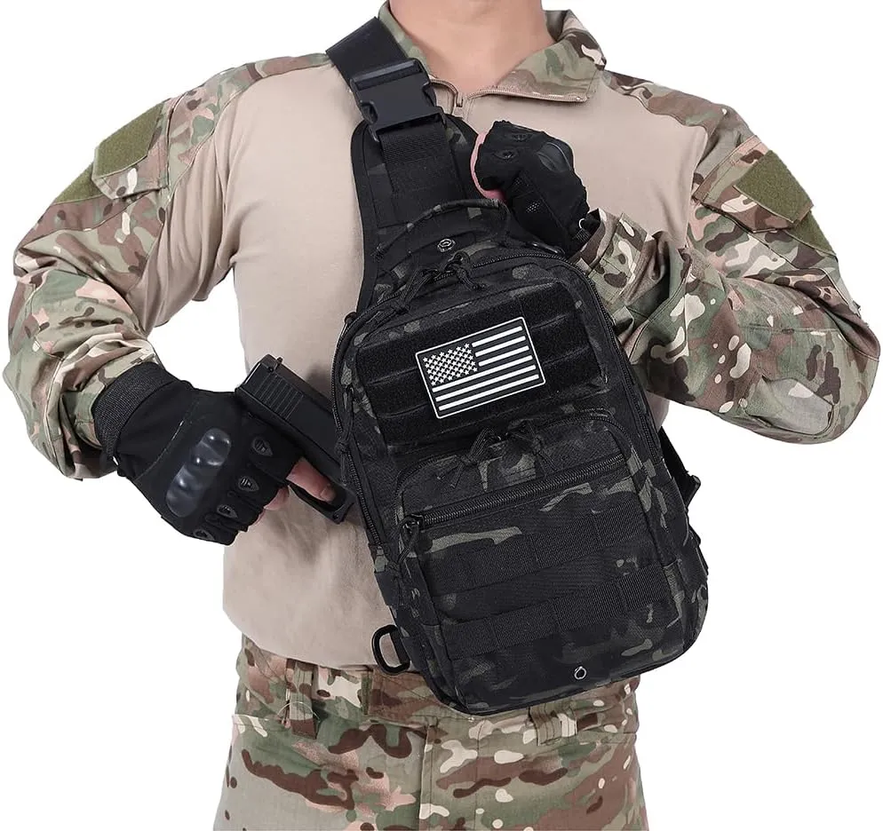 Small Tactical Military Backpack Sling Crossbody Holster Bag For Men CCW Sling Bag 10L