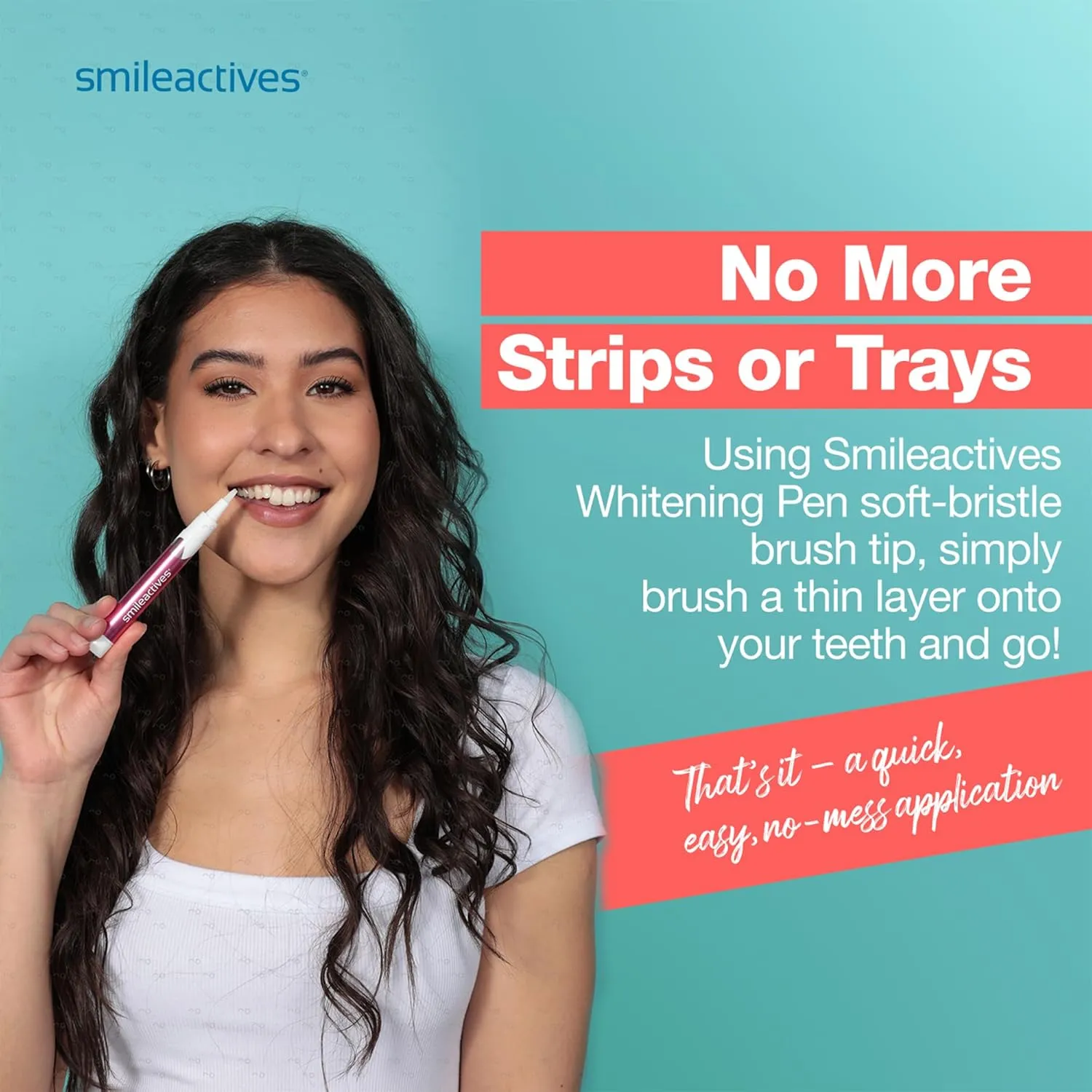 Smileactives Teeth Whitening Pen for White Smile, Fast Tooth Whitener and Stain Remover with Precision Brush Tip, Dental Quality Whitening Gel, Travel Pen, Easy to Use, Winterberry Flavor, 1 Pack