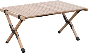 S'more Woodi Roll Table, Camping Table, Wood Roll Table, Wooden, Outdoor Table, Folding (35.4 inches (90 cm)
