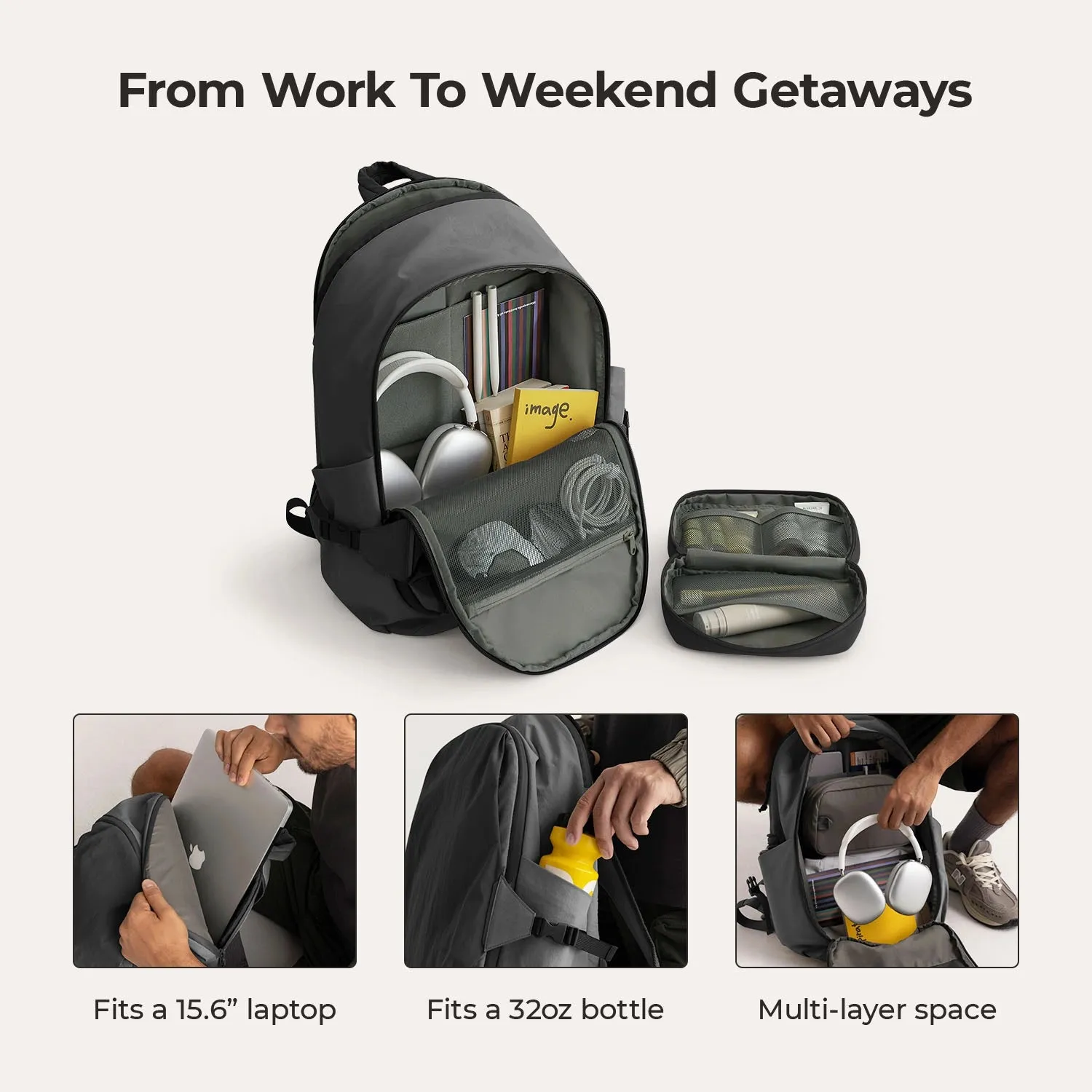 Soar 25L 180° Open Clamshell Travel Backpack Set