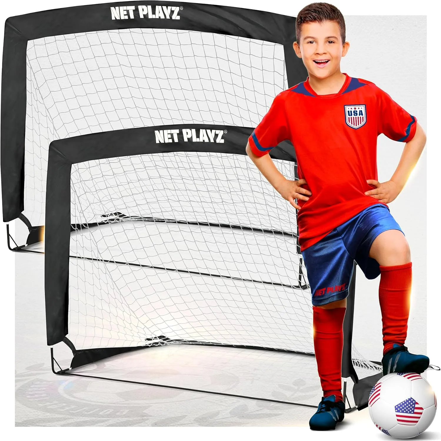 Soccer Goals - Pop-up Goals Portable Football Net 4'x3' ft, Kids Youth & Teens Backyard Games, Practice & Training