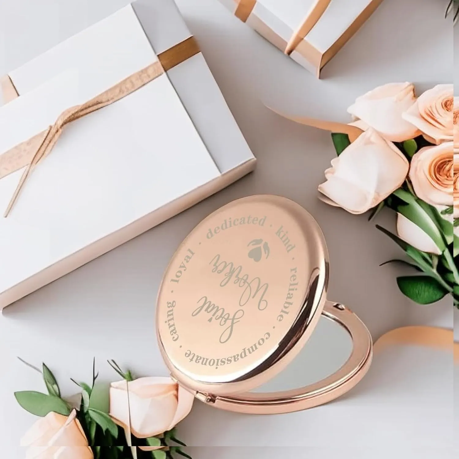 Social Worker Gifts for Women, Social Worker Appreciation Gifts, Social Work Month Volunteer Gift for BSW Compact Makeup Mirror