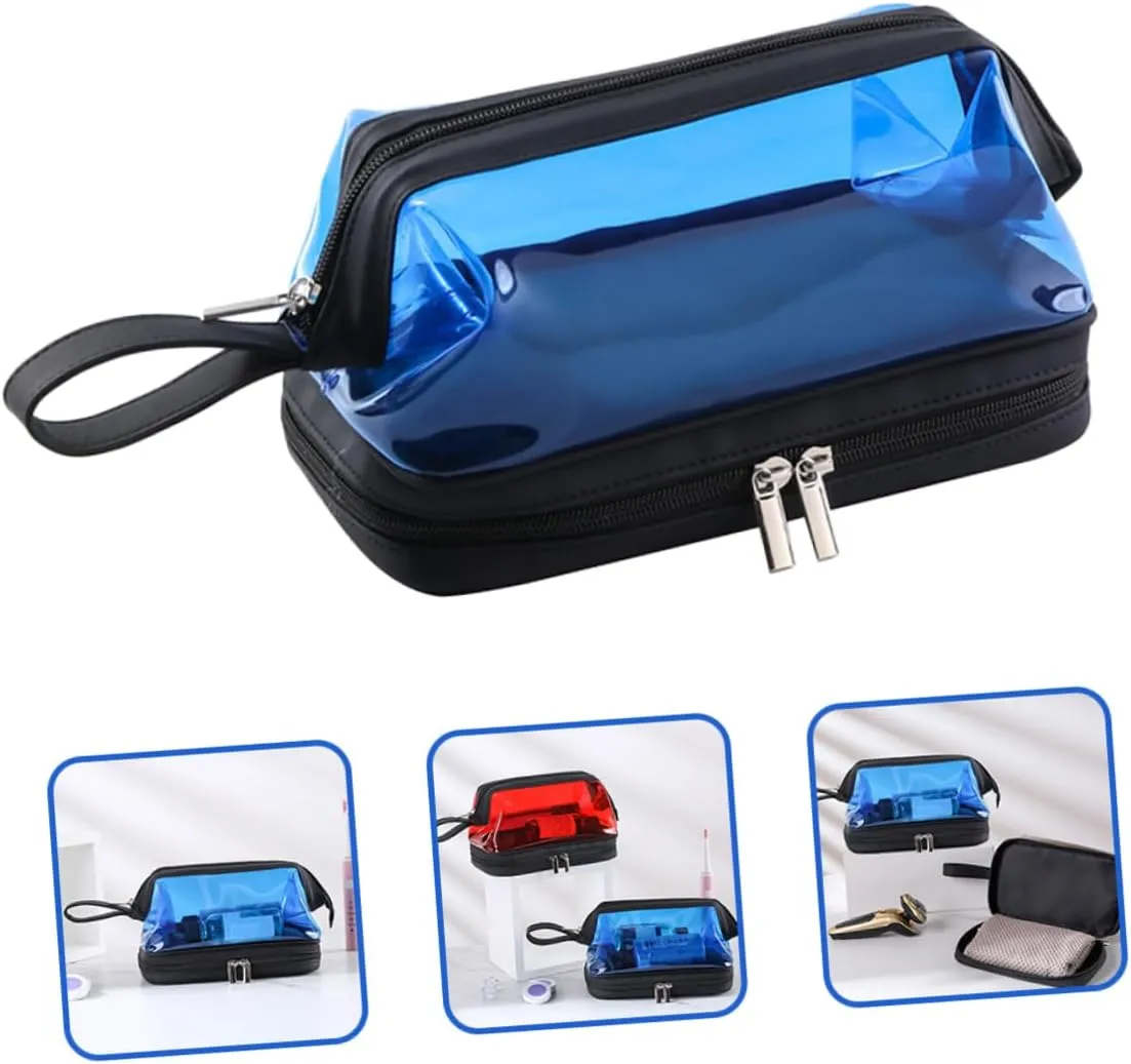 SOIMISS Travel Makeup Bag Dual Tpu Cosmetic Organizer for Women Toiletry Bag for Gym Weekend Getaways Compact Design for Easy Storage and Access