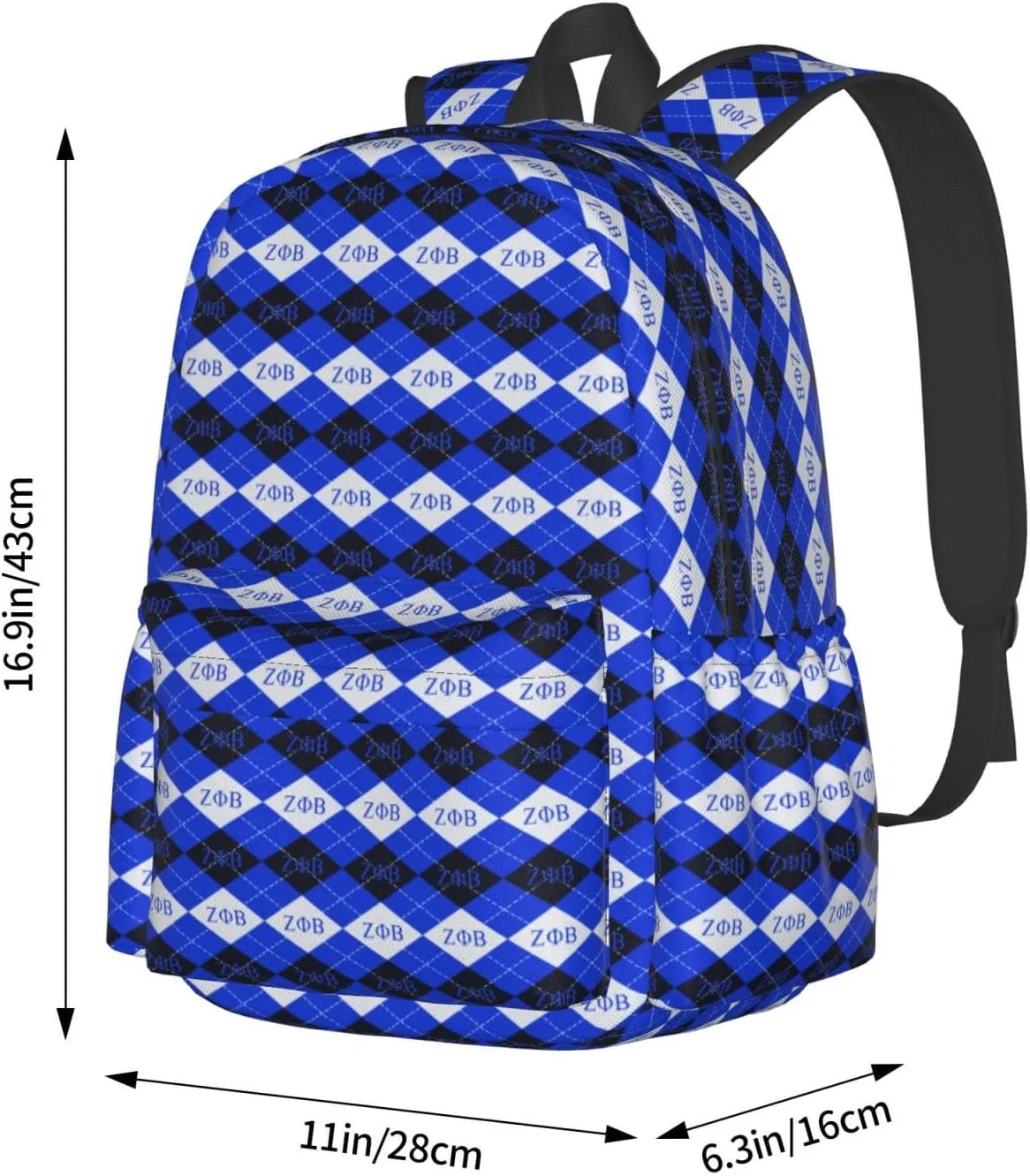 Sorority Zeta Backpack 17 ", Features Your Sorority'S Logo And Quotes For A Personalized Touch. This Unique And Customized Backpack Is Perfect For Jogging And Hiking
