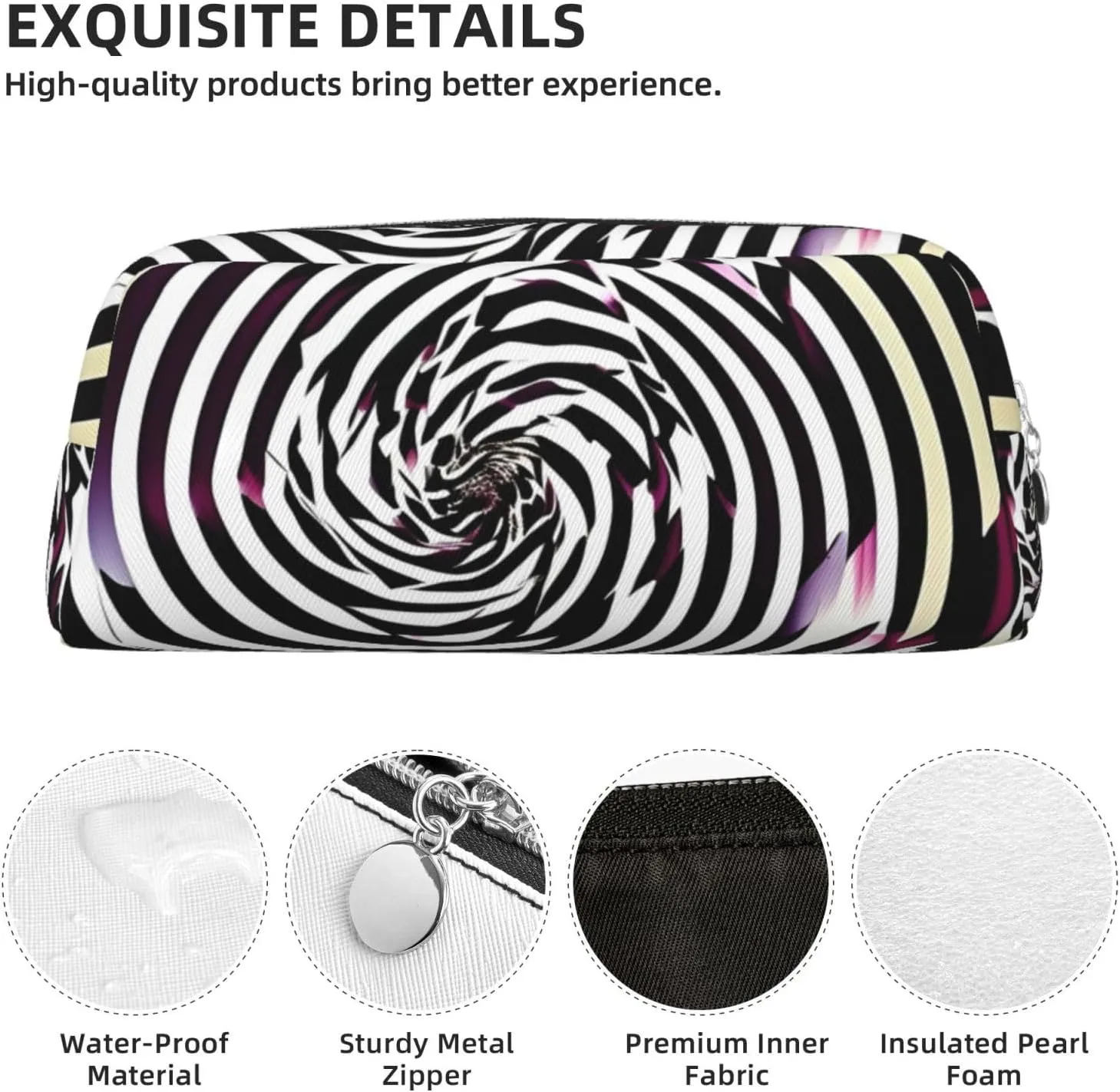 Spiral Optical illusion Gif Print Versatile Storage Pouch Makeup Bag Travel Office Small Items Organizer Bag