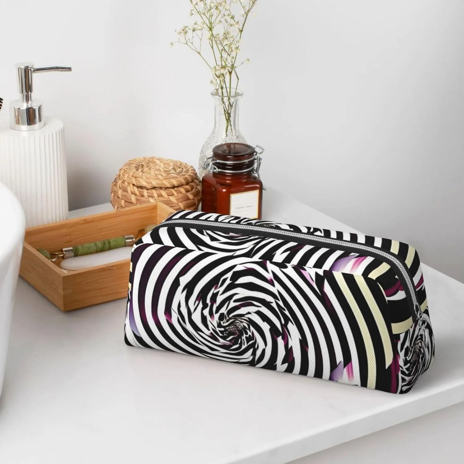 Spiral Optical illusion Gif Print Versatile Storage Pouch Makeup Bag Travel Office Small Items Organizer Bag