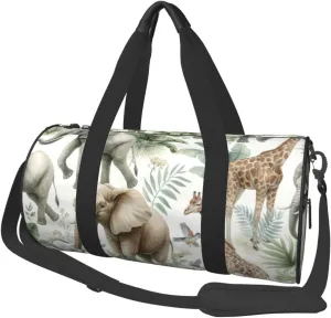 Sports Duffel Bag African-Wildlife Foldable Travel Tote Bag Weekender Sleepover Carry On Bag