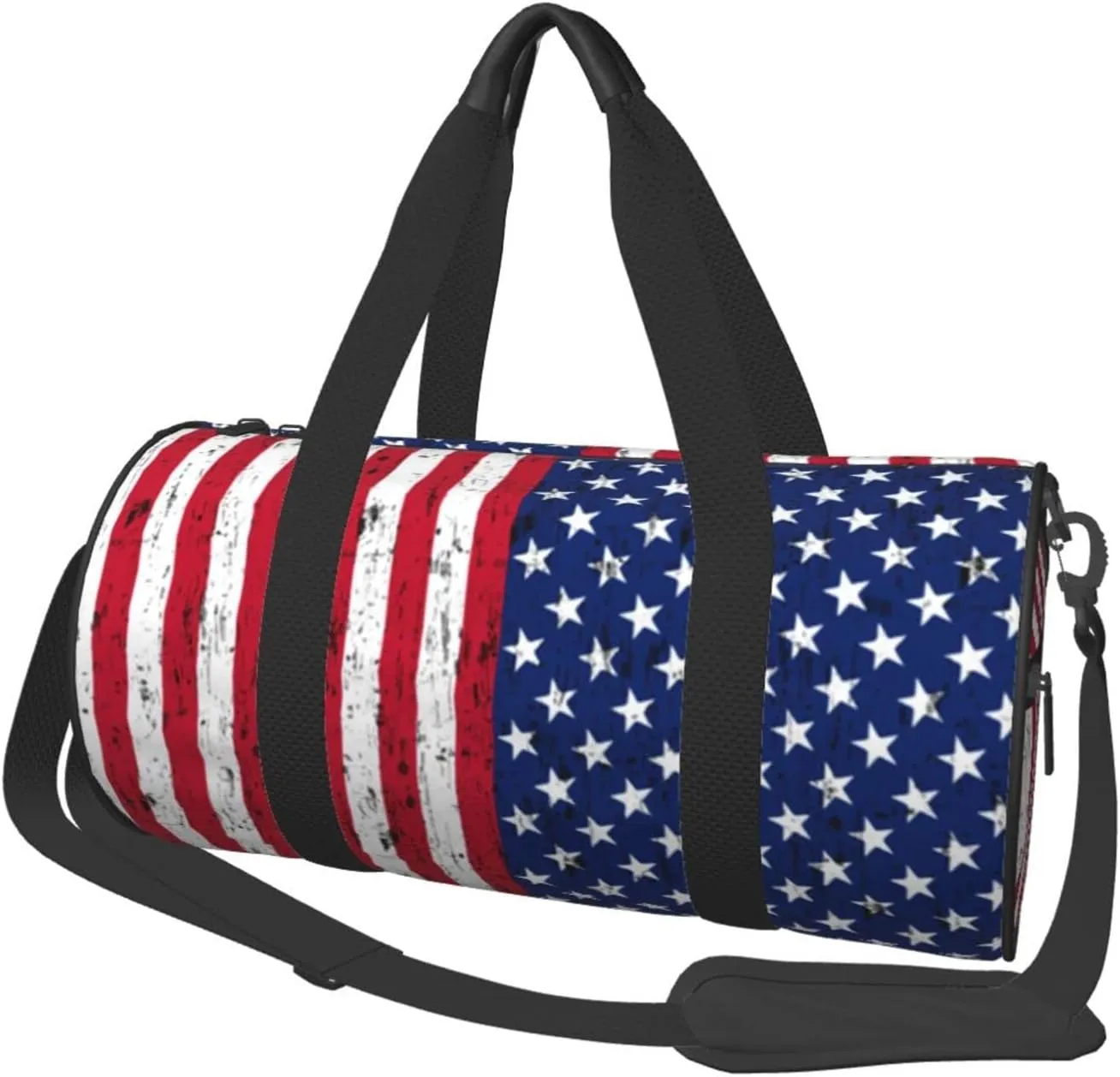 Sports Duffel Bag American-Flag-Stars-Stripes Foldable Travel Tote Bag Weekender Sleepover Carry On Bag