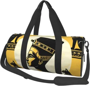 Sports Duffel Bag Ancient-Egypt-Queen-Cats Foldable Travel Tote Bag Weekender Sleepover Carry On Bag