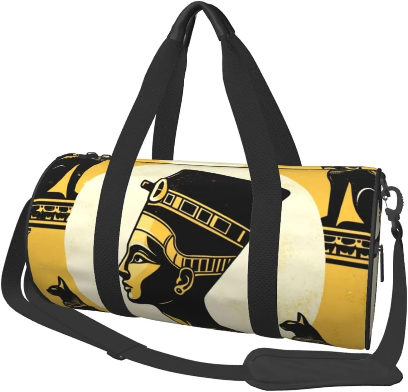 Sports Duffel Bag Ancient-Egypt-Queen-Cats Foldable Travel Tote Bag Weekender Sleepover Carry On Bag