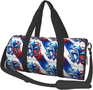 Sports Duffel Bag Fleur-De-Lis-France Foldable Travel Tote Bag Weekender Sleepover Carry On Bag