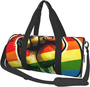 Sports Duffel Bag Lgbt-Gay-Pride-Fist Foldable Travel Tote Bag Weekender Sleepover Carry On Bag