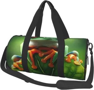 Sports Duffel Bag Puerto-Rico-Tree-Frog-Nature Foldable Travel Tote Bag Weekender Sleepover Carry On Bag